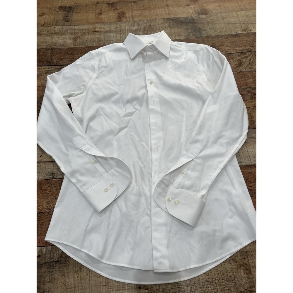 Men's Suitsupply Extra Slim Fit Traveller White‎ Canvas Button Up (2321)